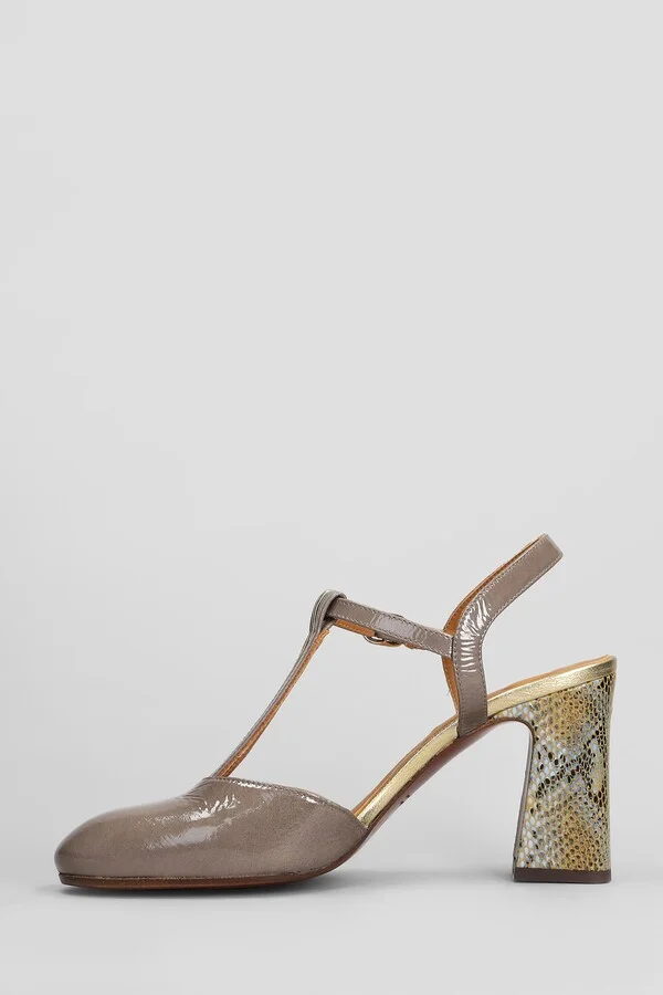 Pumps In Brown Patent Leather - Image 3