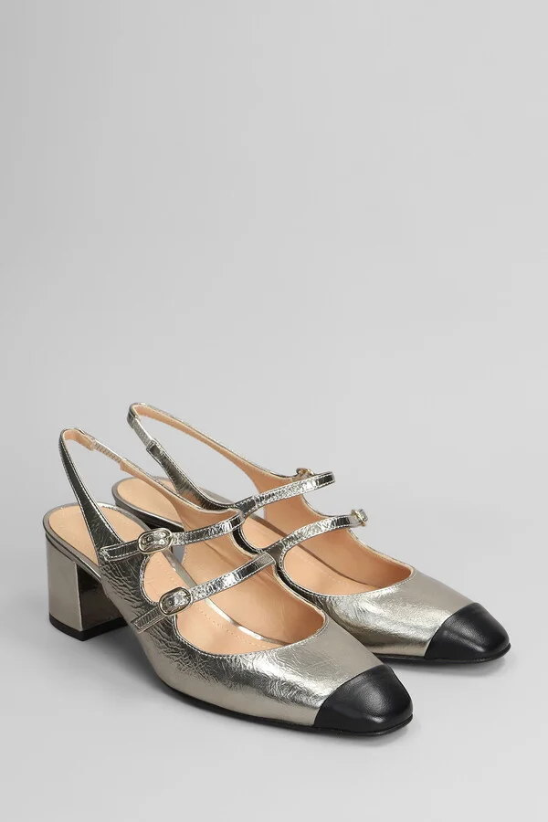 Pumps In Gunmetal Leather - Image 2