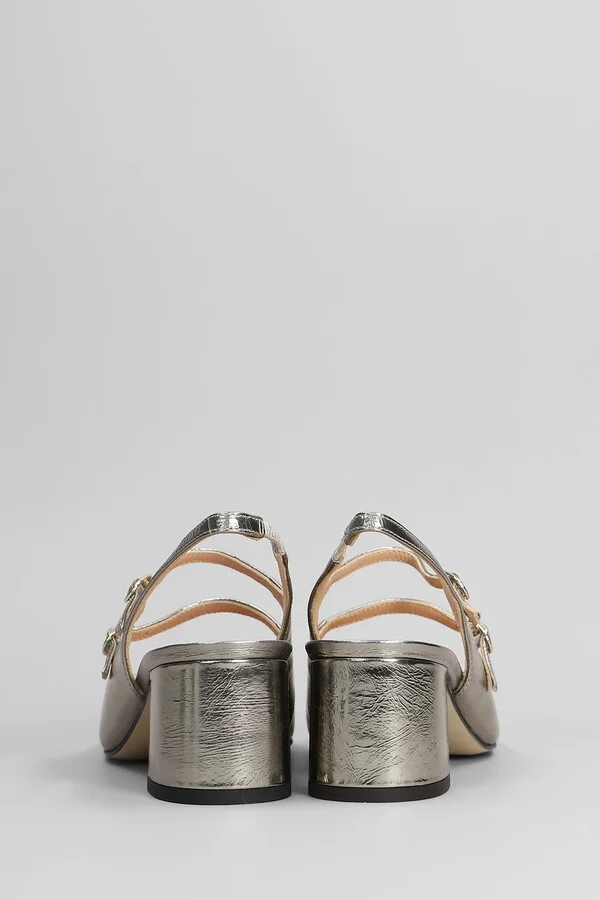 Pumps In Gunmetal Leather - Image 4