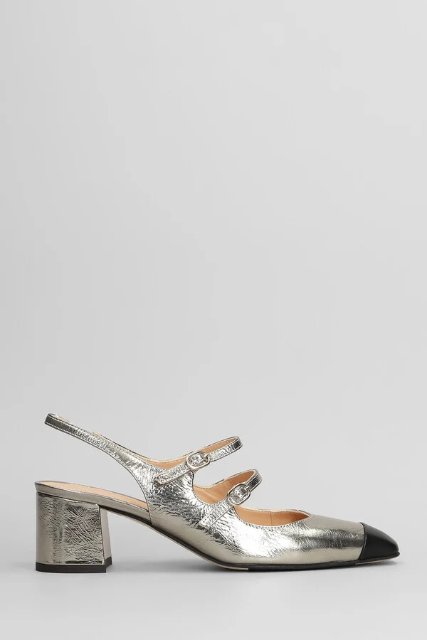 Pumps In Gunmetal Leather