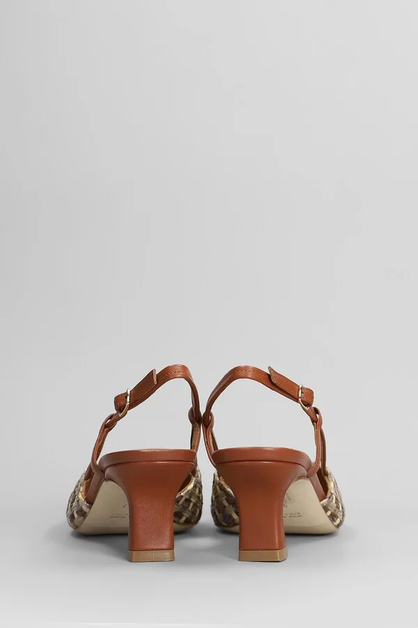Pumps In Leather Color Raffia - Image 4