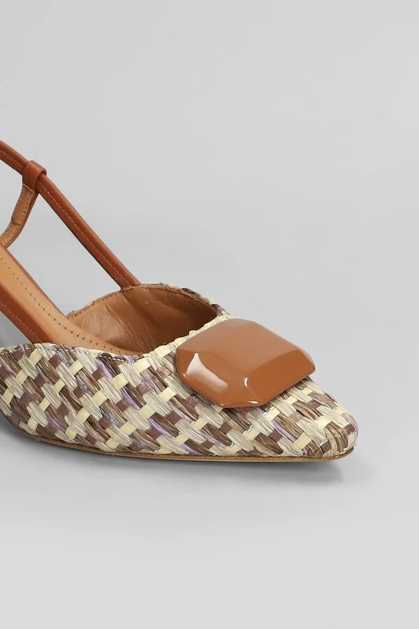 Pumps In Leather Color Raffia - Image 5