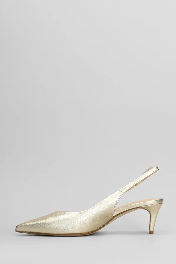 Pumps In Platinum Leather - Image 3