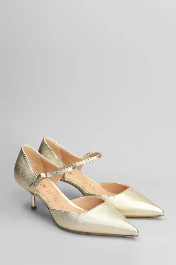 Pumps In Platinum Leather - Image 2