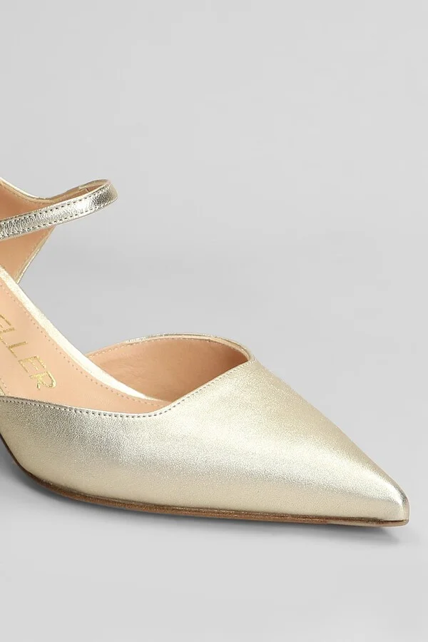 Pumps In Platinum Leather - Image 5