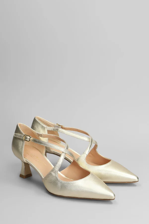 Pumps In Platinum Leather - Image 2