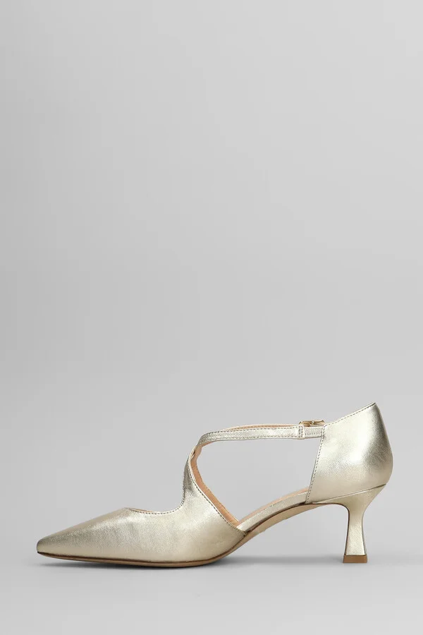 Pumps In Platinum Leather - Image 3