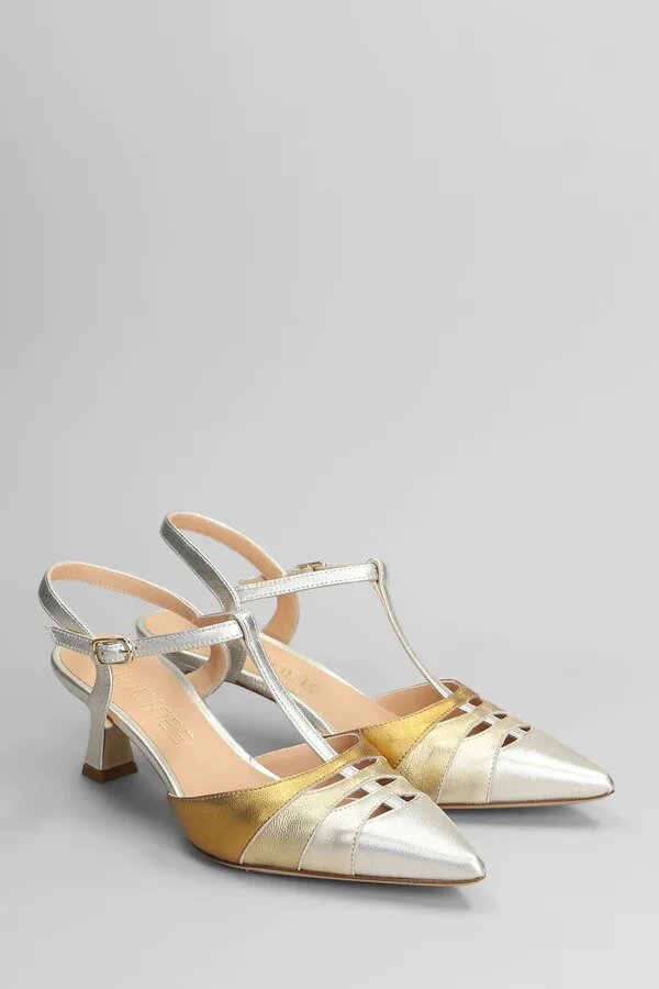 Pumps In Platinum Leather - Image 2