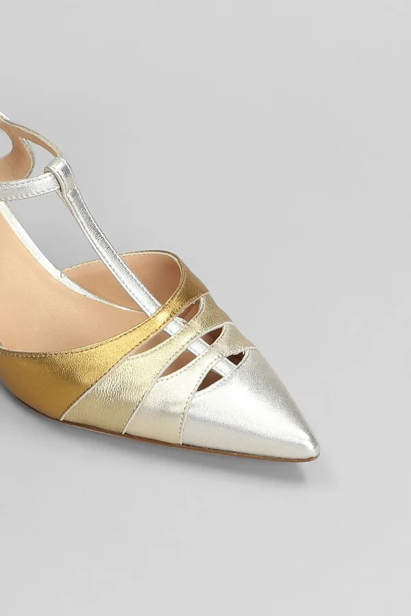Pumps In Platinum Leather - Image 5