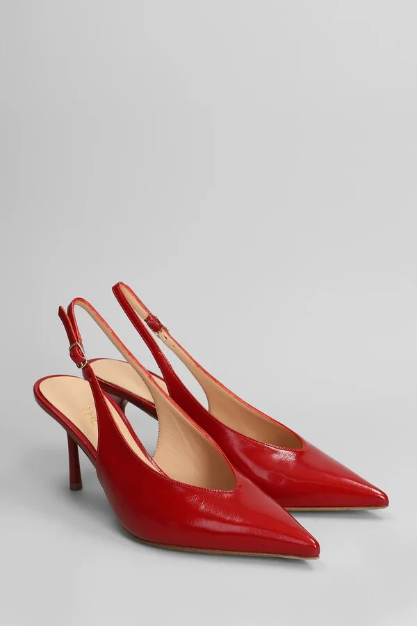 Pumps In Red Leather - Image 2