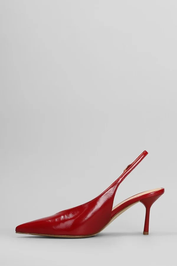 Pumps In Red Leather - Image 3
