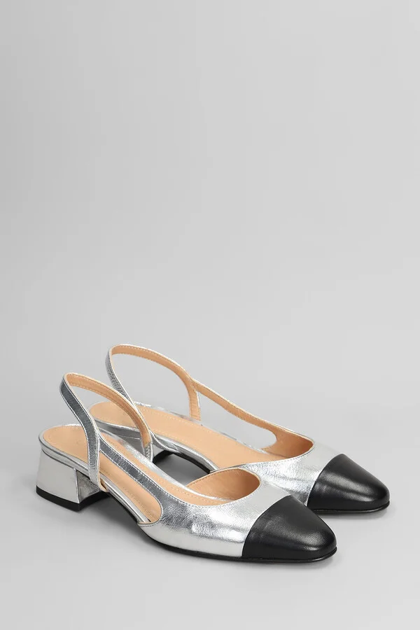 Pumps In Silver Leather - Image 2