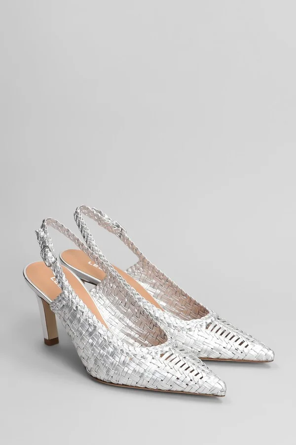 Pumps In Silver Leather - Image 2