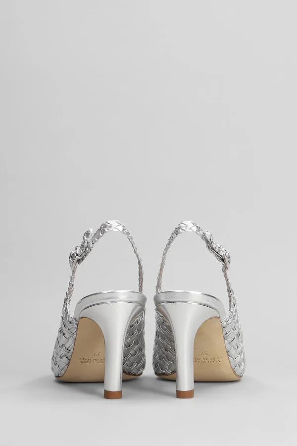 Pumps In Silver Leather - Image 4