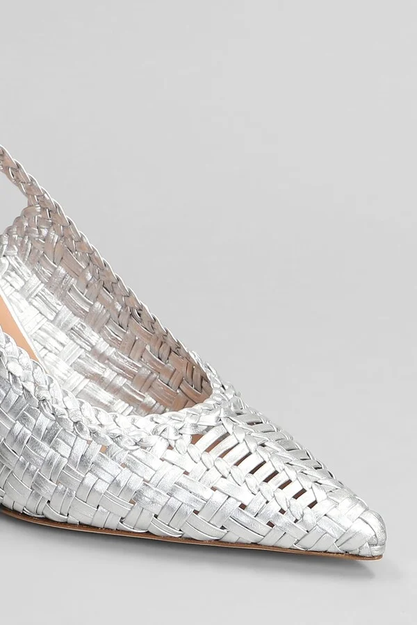 Pumps In Silver Leather - Image 5