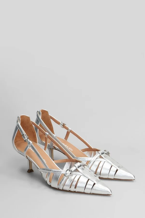 Pumps In Silver Leather - Image 2