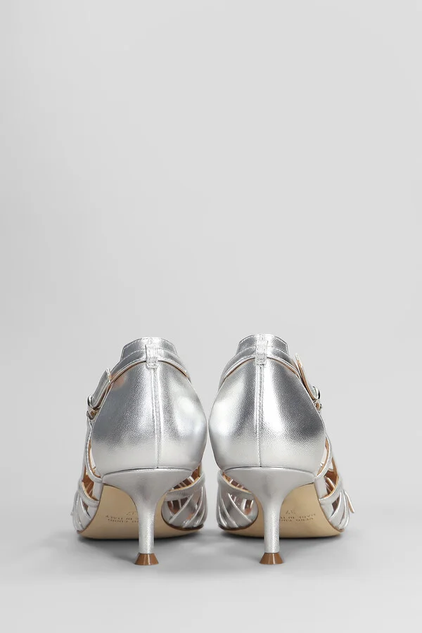 Pumps In Silver Leather - Image 4