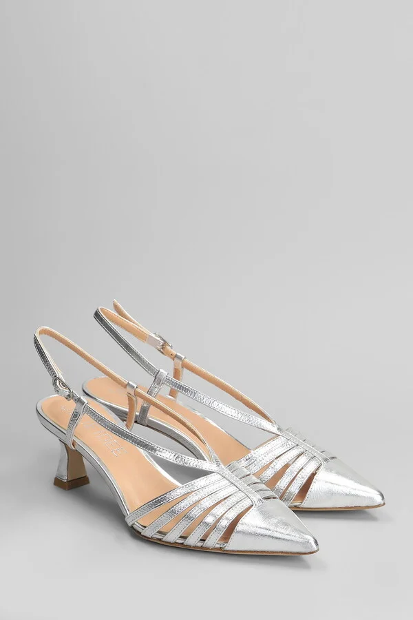Pumps In Silver Leather - Image 2