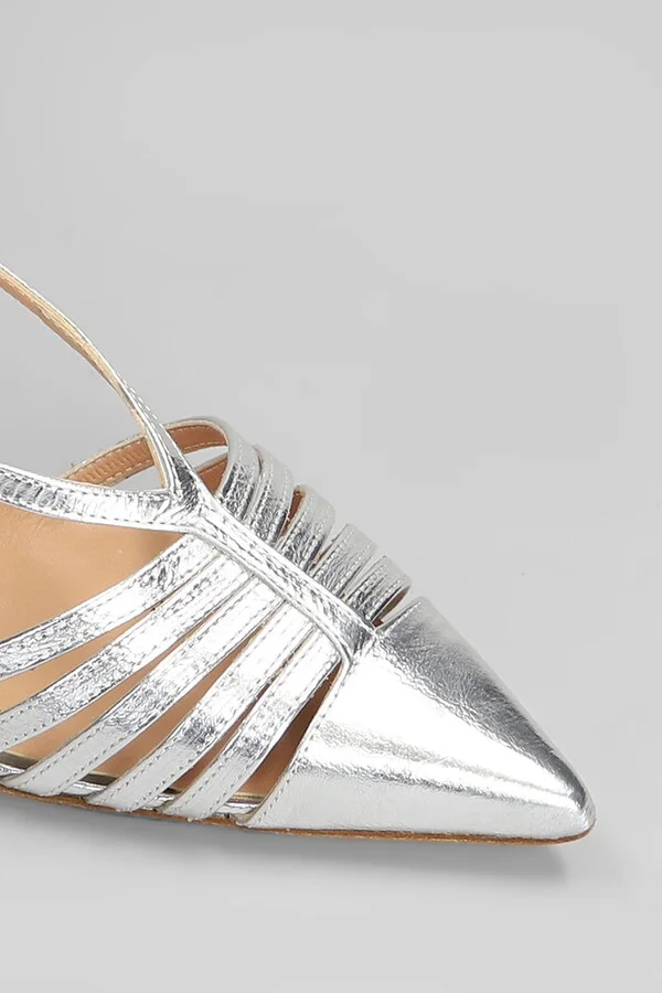 Pumps In Silver Leather - Image 5