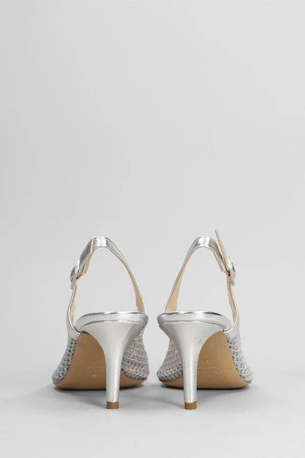 Pumps In Silver Leather - Image 4