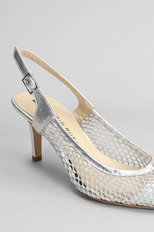 Pumps In Silver Leather - Image 5