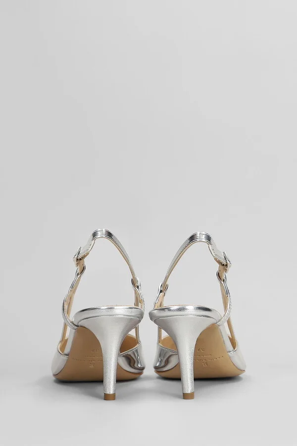 Pumps In Silver Leather - Image 4