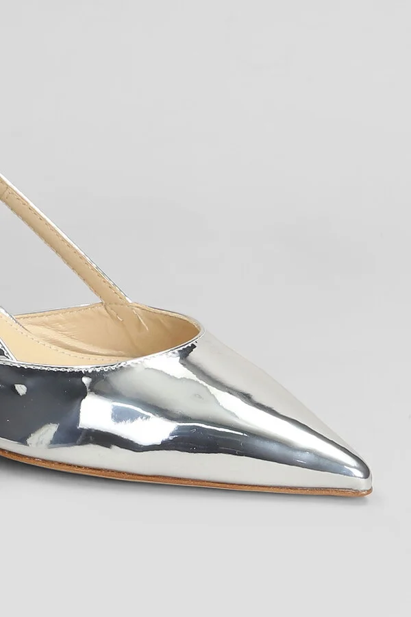 Pumps In Silver Leather - Image 5