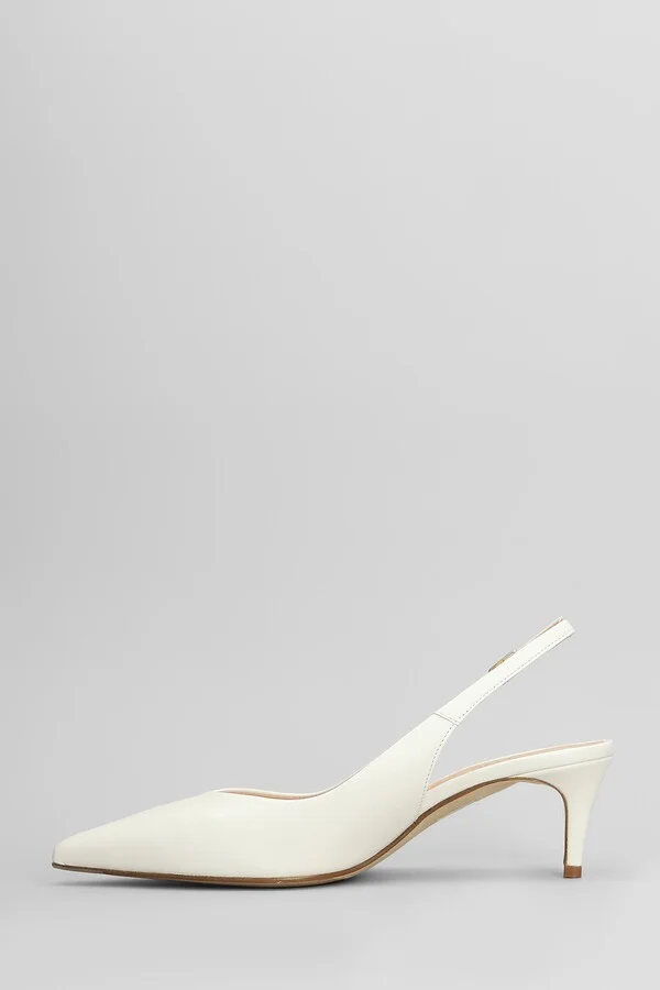 Pumps In White Leather - Image 3