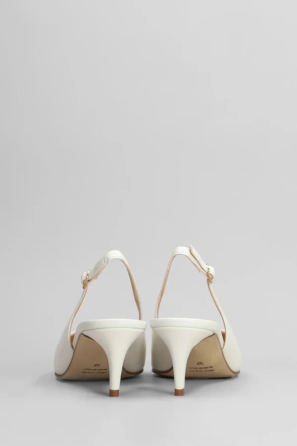 Pumps In White Leather - Image 4