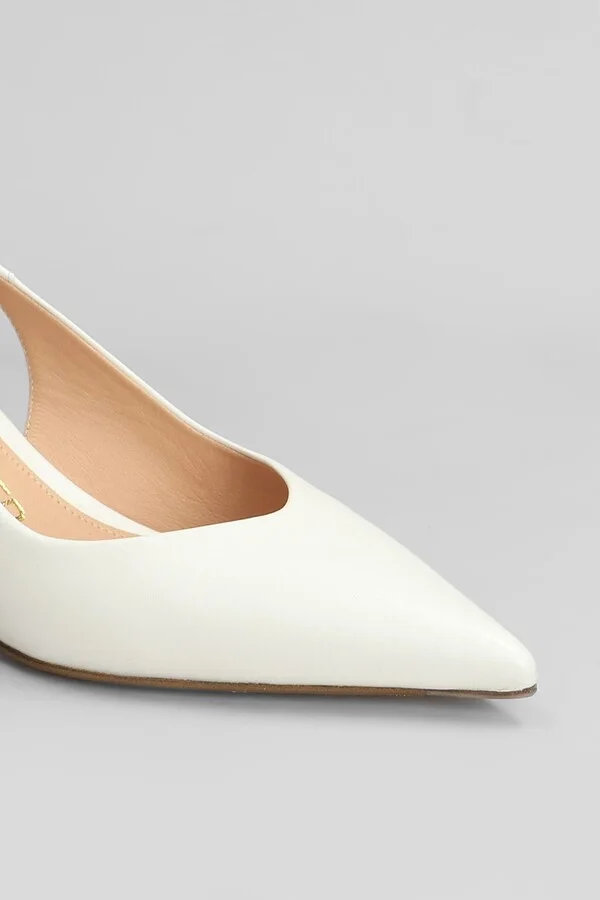 Pumps In White Leather - Image 5