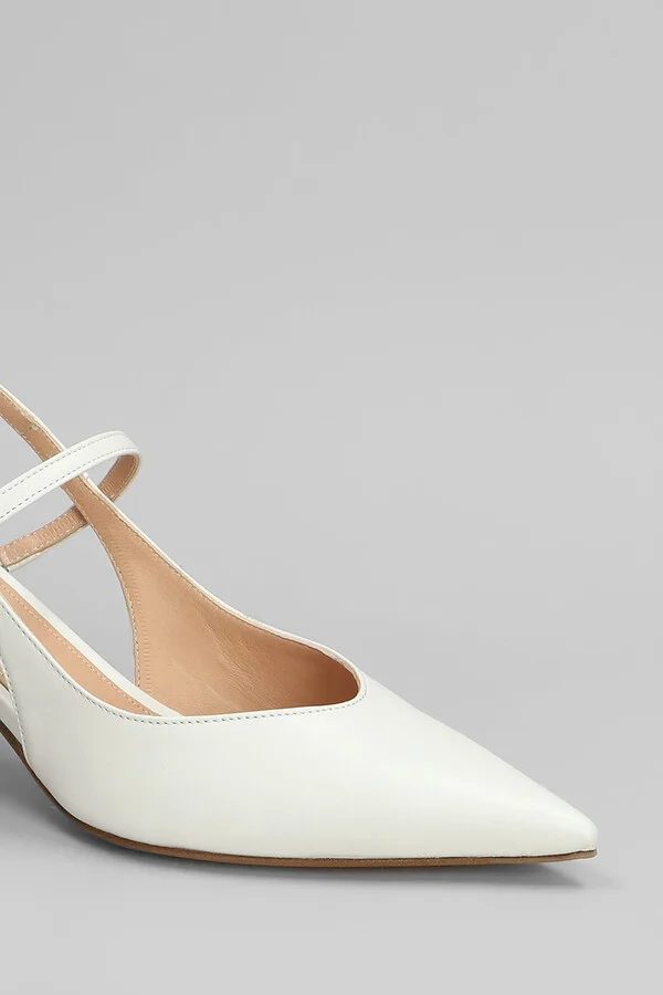 Pumps In White Leather - Image 5
