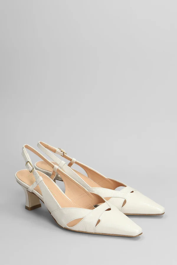 Pumps In White Leather - Image 2