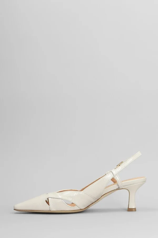 Pumps In White Leather - Image 3