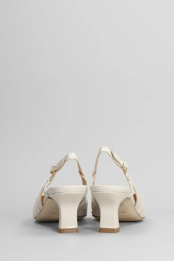 Pumps In White Leather - Image 4