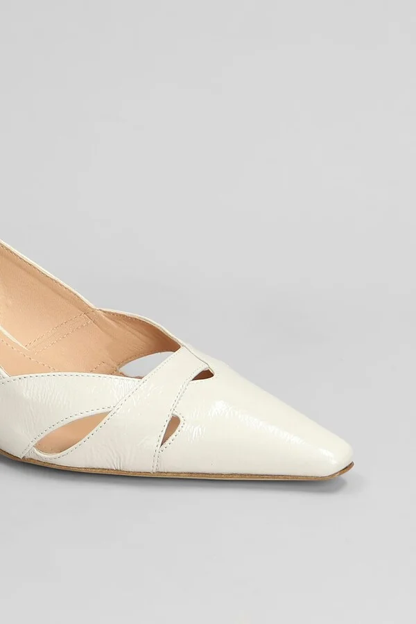 Pumps In White Leather - Image 5