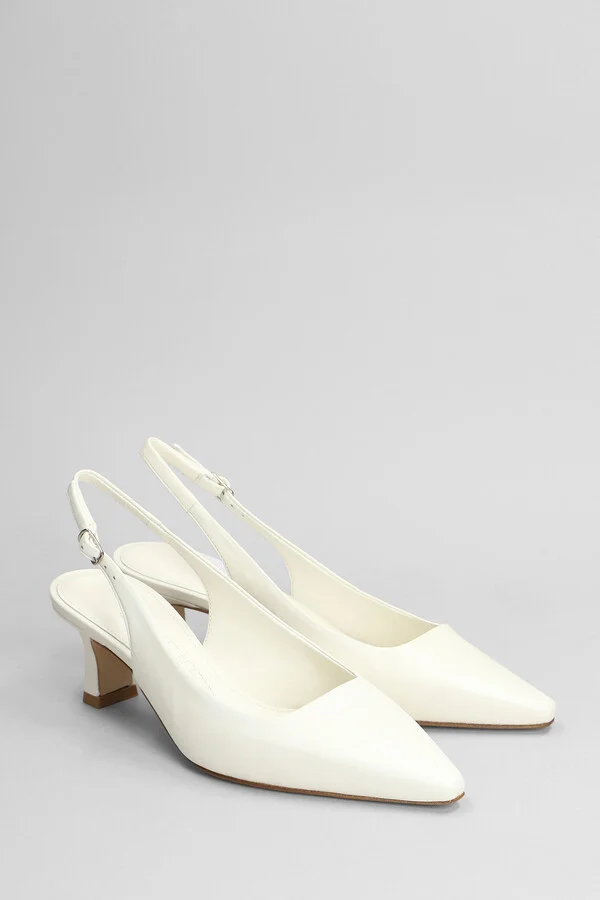 Pumps In White Leather - Image 2