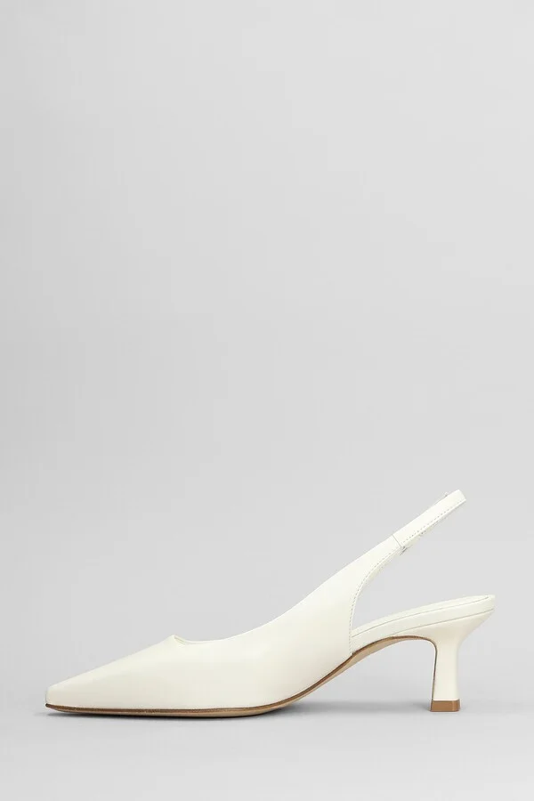 Pumps In White Leather - Image 3
