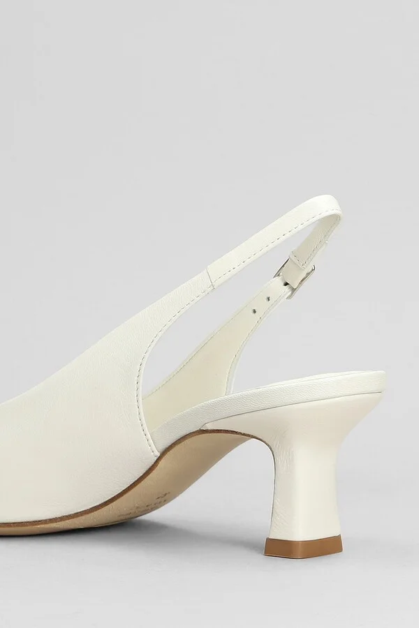 Pumps In White Leather - Image 5