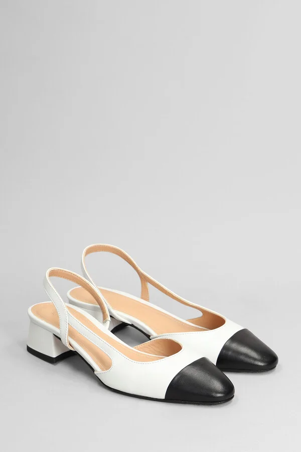 Pumps In White Leather - Image 2