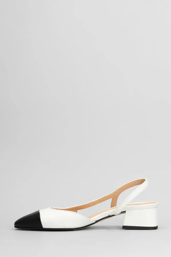 Pumps In White Leather - Image 3