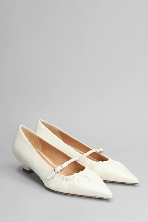 Pumps In White Leather - Image 2