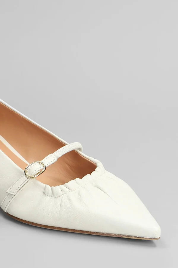 Pumps In White Leather - Image 5