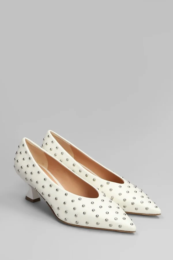 Pumps In White Leather - Image 2