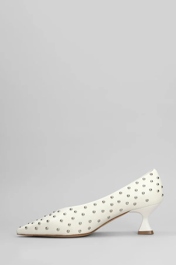 Pumps In White Leather - Image 3