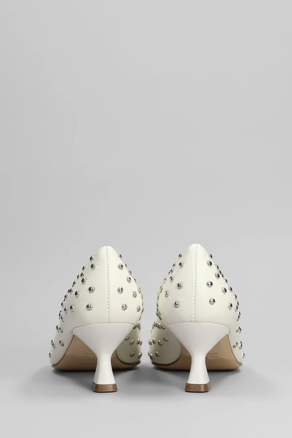 Pumps In White Leather - Image 4