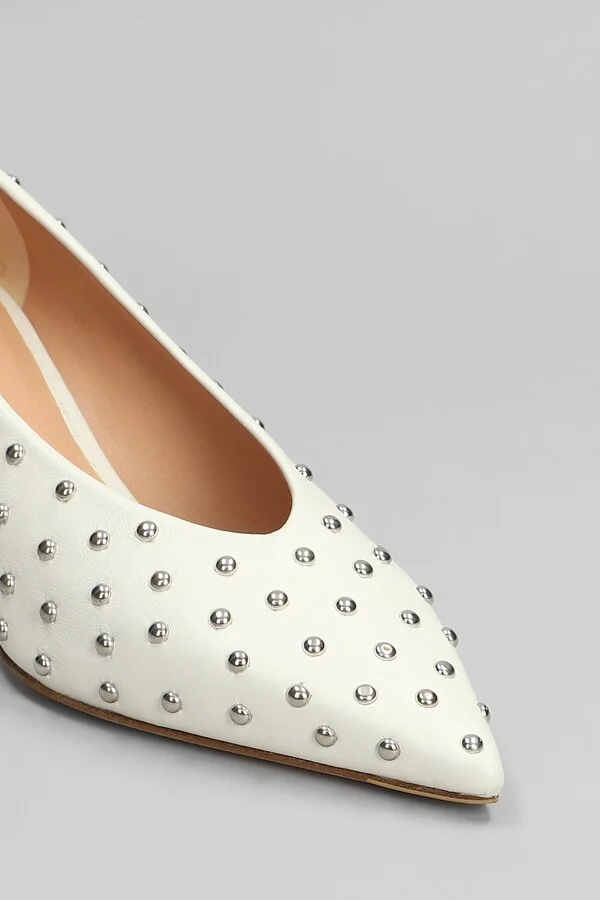 Pumps In White Leather - Image 5