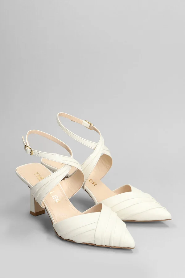 Pumps In White Leather - Image 2