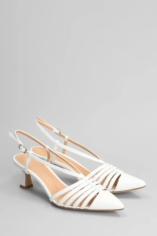 Pumps In White Leather - Image 2