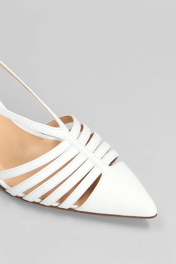 Pumps In White Leather - Image 5