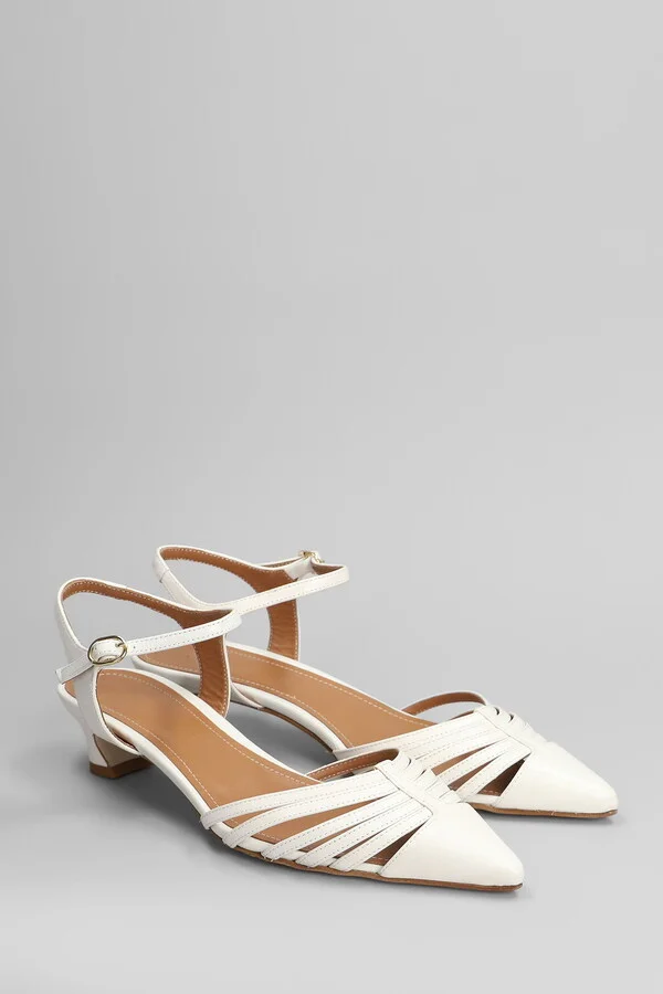 Pumps In White Leather - Image 2